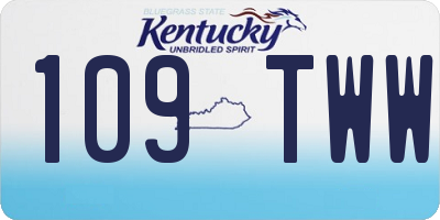 KY license plate 109TWW