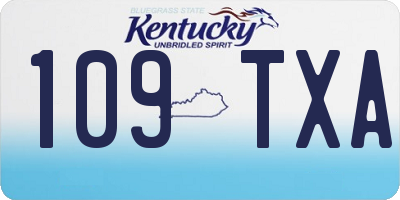KY license plate 109TXA