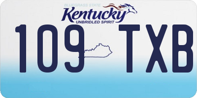 KY license plate 109TXB