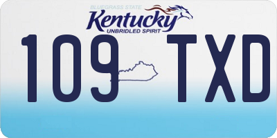 KY license plate 109TXD