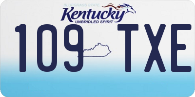 KY license plate 109TXE