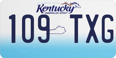 KY license plate 109TXG