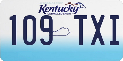 KY license plate 109TXI