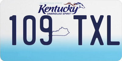 KY license plate 109TXL