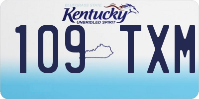 KY license plate 109TXM