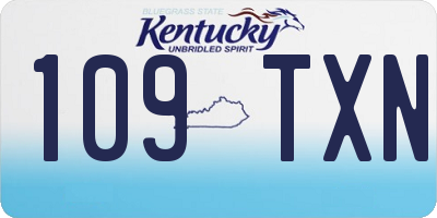 KY license plate 109TXN