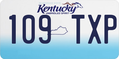 KY license plate 109TXP