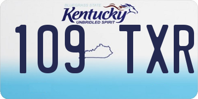 KY license plate 109TXR