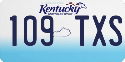 KY license plate 109TXS