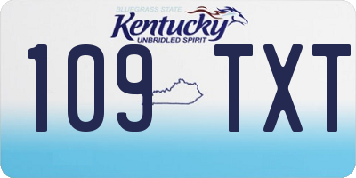 KY license plate 109TXT