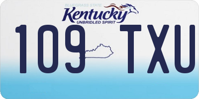 KY license plate 109TXU