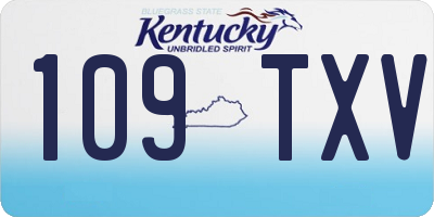 KY license plate 109TXV