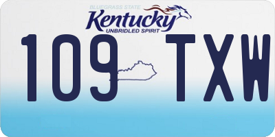 KY license plate 109TXW