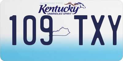 KY license plate 109TXY