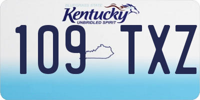 KY license plate 109TXZ