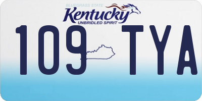 KY license plate 109TYA