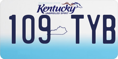 KY license plate 109TYB