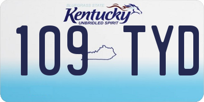 KY license plate 109TYD