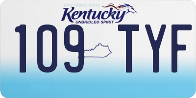KY license plate 109TYF