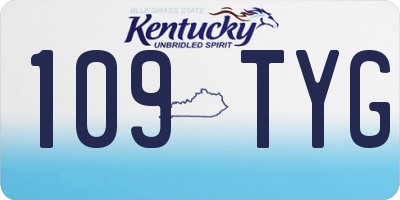 KY license plate 109TYG