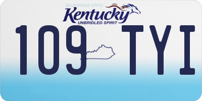 KY license plate 109TYI