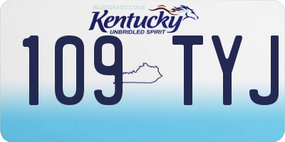 KY license plate 109TYJ