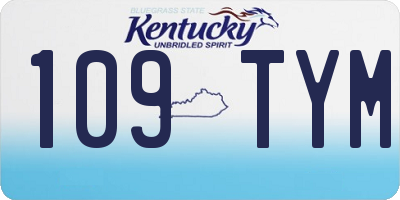 KY license plate 109TYM