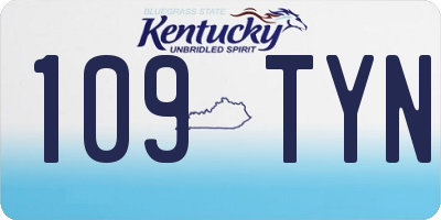 KY license plate 109TYN