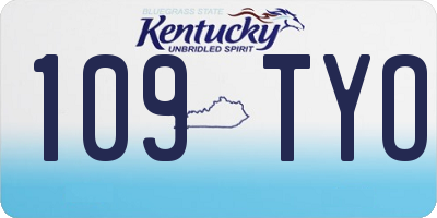 KY license plate 109TYO