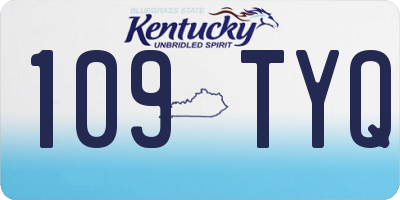 KY license plate 109TYQ