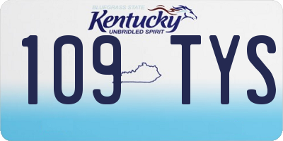KY license plate 109TYS