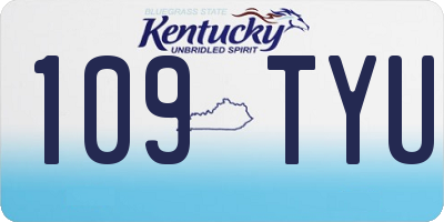 KY license plate 109TYU