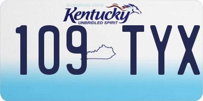 KY license plate 109TYX