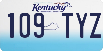 KY license plate 109TYZ