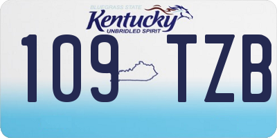 KY license plate 109TZB