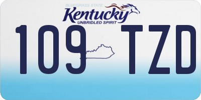 KY license plate 109TZD