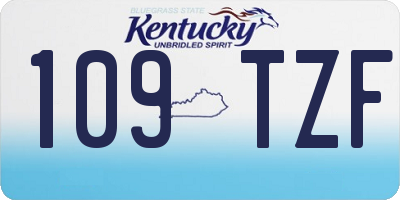 KY license plate 109TZF