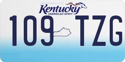 KY license plate 109TZG