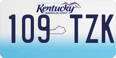 KY license plate 109TZK