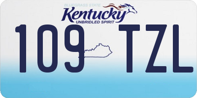 KY license plate 109TZL