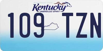 KY license plate 109TZN