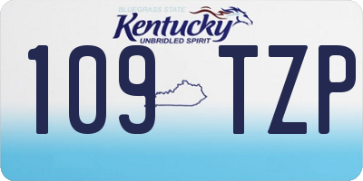KY license plate 109TZP