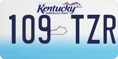 KY license plate 109TZR