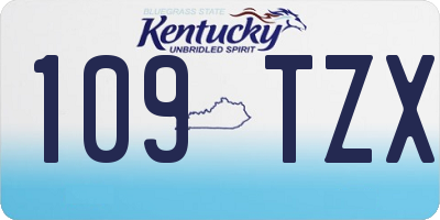 KY license plate 109TZX