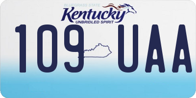 KY license plate 109UAA