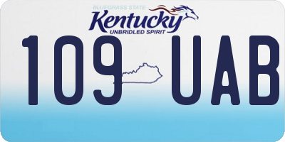 KY license plate 109UAB