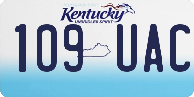 KY license plate 109UAC