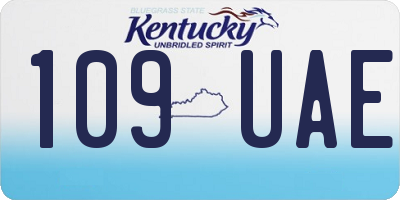 KY license plate 109UAE