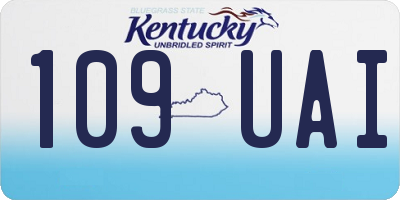 KY license plate 109UAI