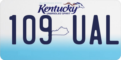 KY license plate 109UAL